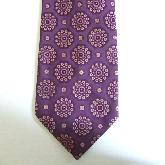 Playboy Neckwear tie vintage purple pink mandala floral pattern necktie 1960s - Picture 2 of 9